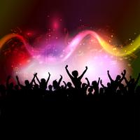 Audience on music notes background  vector