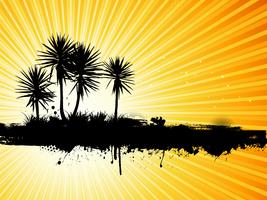 Grunge palm trees background vector