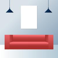 Modern Cozy Interior Design Elements Living Room  vector