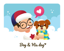 Boy And His Dog Vector