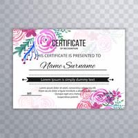 Modern beautiful certificate design template vector