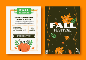 Octubre otoño festival folleto invitación plantilla Vector Illustration