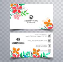 Modern colroful floral business card set design vector