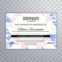 Abstract polygon colorful certificate template vector