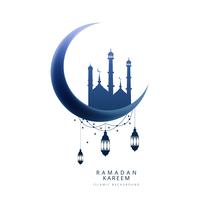 Creative moom ramadan kareem card background