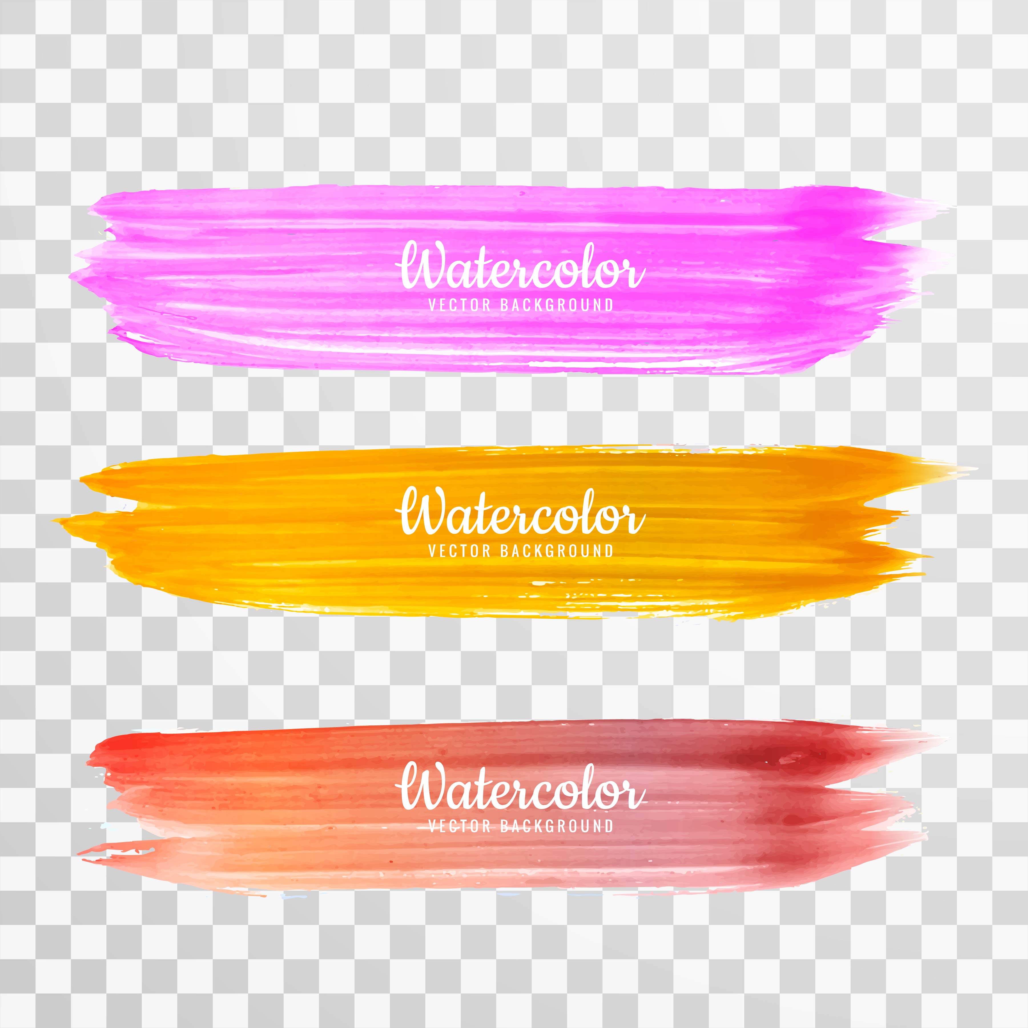 Abstract Colorful Hand Draw Watercolor Stroke Design Set