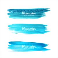 Watercolor blue hand draw strokes set vector illustration