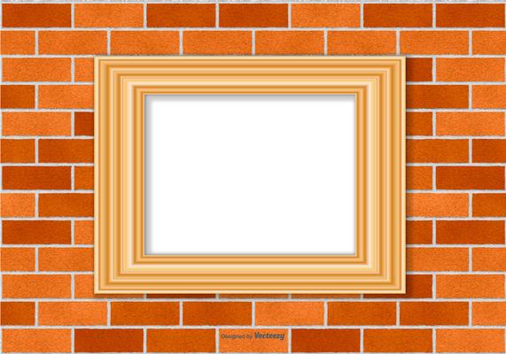 Frame on Brick Wall Background