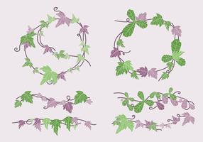 Green and Purple Poison Ivy Vine Vector Illustration