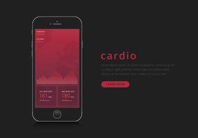 Heart Rhythm Monitor in Mobile Application. vector