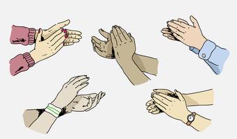 Hand Clapping Pose Hand Drawn vector Illustration