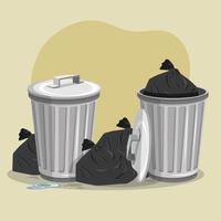 Trash bin bags composition Royalty Free Vector Image