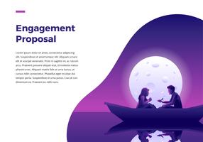 Engagement Proposal On Boat vector