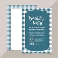 Vector Invitation with Plaid Pattern