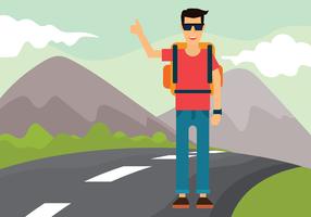 Hitch Hiker Vector Illustration