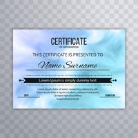 Blue certificate design template vector