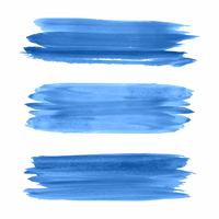 Hand draw blue watercolor strokes set vector