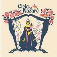 Ilustración plana de Nuestra Señora de Nazaret o Cirio de Nazare vector