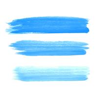 Abstract blue watercolor hand draw strokes set vector