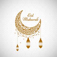 Beautiful Eid mubarak islamic card background vector