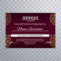 Abstract certificate design decorative template vector