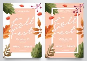 Fall Fest Flyer Vector Design