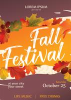 Fall Festival Flyer Vector Design