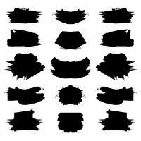 Abstract black grunge stroke set vector