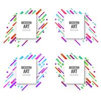 Abstract colroful lines banners set design vector