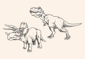 Hand Drawing Dinosaur vector