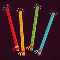 Vector colorido de Dandiya Sticks