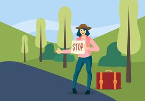 Hitch Hiker Vector Illustration