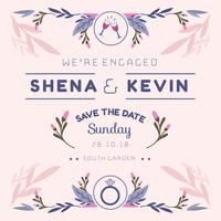 We're Engaged Invitation Template Vector