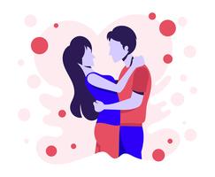 Pareja en amor Ilustración vector