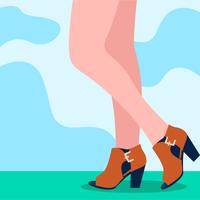 Legs in Fall Boots vector