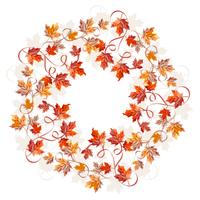 Vector Watercolor Leaves Wreath