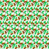 Vector Acorns Seamless Pattern