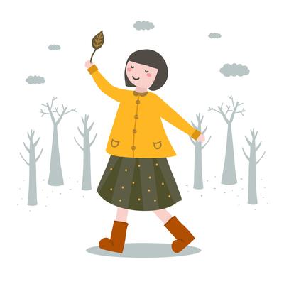 Girl In Fall Fashion Vector