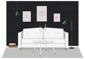 Vector Living Room Furniture Illustration
