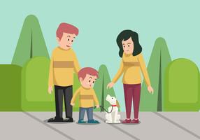 Dog Family Vector Illustration