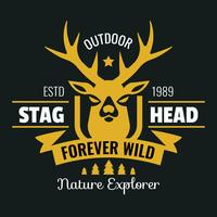 Stag Head Vintage Logo vector