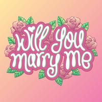 Rose Decoration Will You Marry Me Engagement Proposal Vector