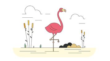 Pink Flamingo Vector