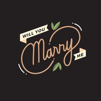 Will You Marry Me Letter vector