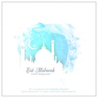 Abstract Eid Mubarak stylish watercolor background vector