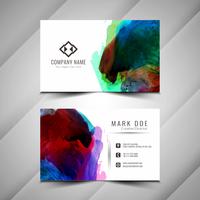 Abstract colorful watercolor elegant business card design templa vector