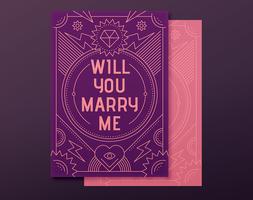 Engagement proposal card vector