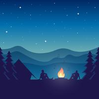 Music Festival Camping Vector Cartoon Concept Illustration