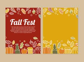Fall Fest Party Flyer vector