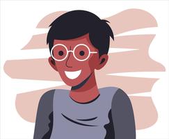 Niño con gafas vector